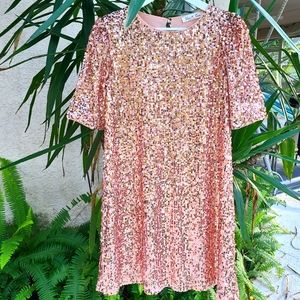 Rose gold sequins dress L